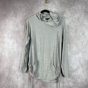 Beyond Yoga Side Ruched Pullover Hoodie In Heather Gray Women's Size S